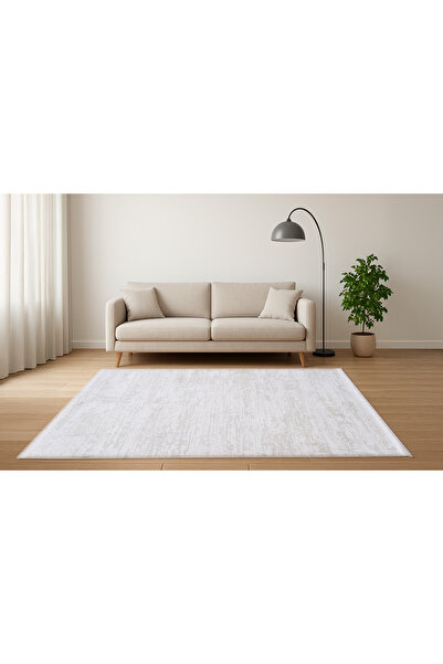 SERINA HOME Carpet Modern Bamboo, White, For Hallway, Living Room, Bedroom 125x200 cm