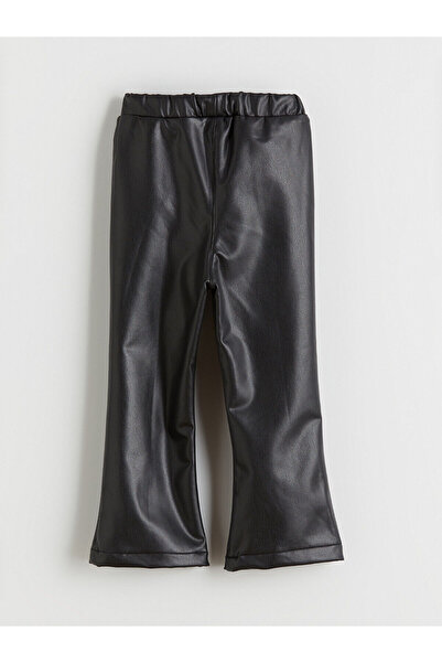 LC Waikiki Pantaloni pentru fete cu aspect de piele cu talie elastică (W5)