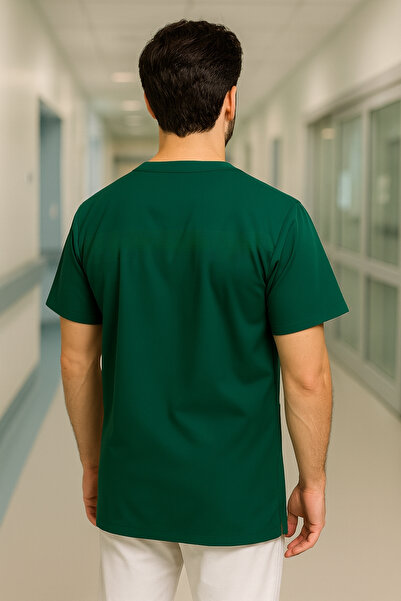 mirach Men's 4-Pocket Nurse and Doctor Scrubs Single Top Uniform Hospital Surgical Gown Comfortable Medical Clothing