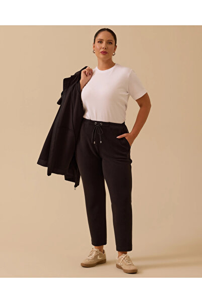 Genel Markalar Büyük Beden Bağcıklı Bilek Boy Pantolon