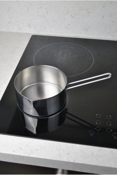 Qualitev 1 Piece 14 cm 304 Stainless Steel Saucepan Milk Pot and Sauce Pot 14X7 cm Mini Egg Pan