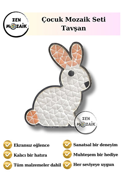 Zen Mozaik Dječji set za mozaik sa drvenim šablonom - Umjetnička edukativna i...