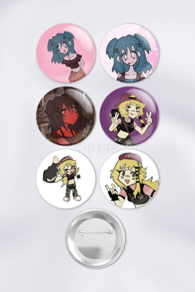 ZipZap Lacey s Wardrobe Çanta Süsü Rozet İğneli Buton Rozet Seti (6 ADET)