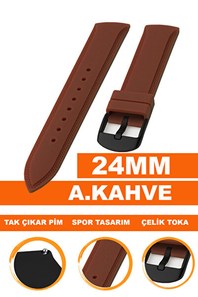 COBRA حزام ساعة من السيليكون الناعم متوافق مع ساعة مقاس 24 مم A18-24MM