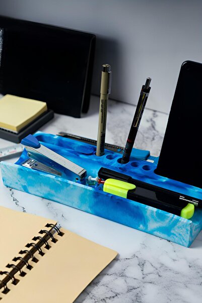 betonmall Бетонен органайзер за бюро | Органайзер за химикалки, телефон и карти – стилен декор за офисно бюро