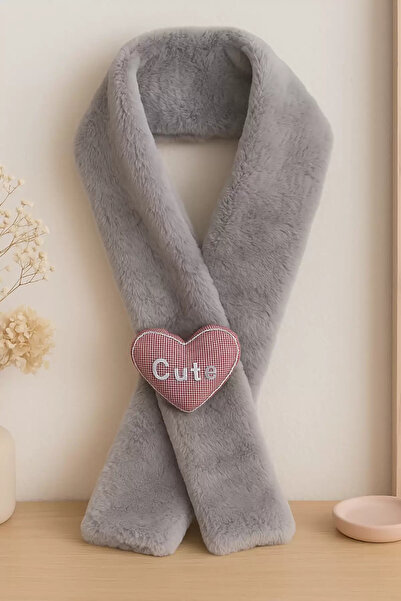 MODA Plush Children's Scarf with Heart Figure