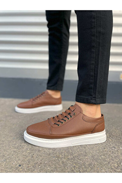 Zapatos JY0535 حذاء رياضي كاجوال للرجال من الجلد برباط من Prime CBT - أسمر