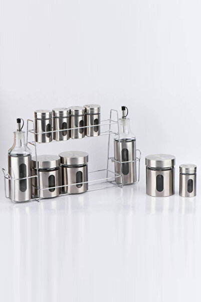 Generic Spice and seasoning jar set with oil and vinegar bottles