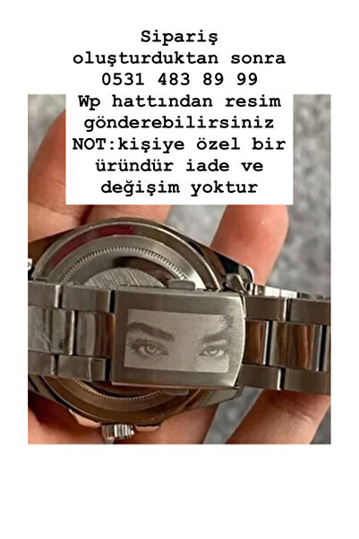 G Sport POLO Kişiye Özel Göz Detaylı Lazer İşlemeli Erkek Çelik Saat