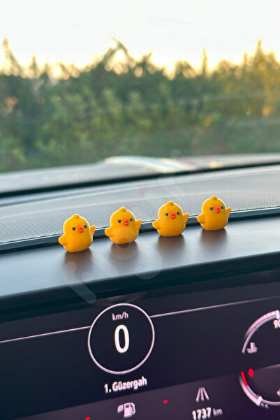 figurio Tatlı Civcivler 4’lü Set Araba Süsü / Minik Dekor / Hediyelik Figür