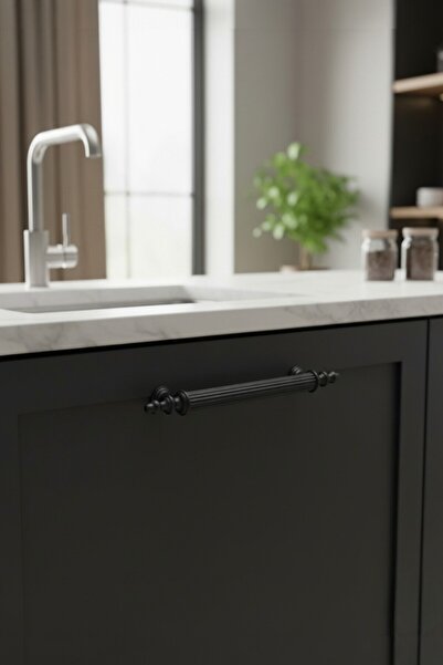 MH MiniHediye Mâner pentru mobilă din plastic dur Polavit negru 96 mm – Set de 10