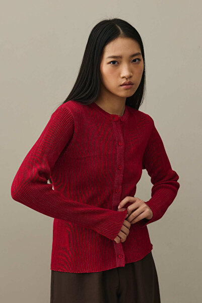 Fahhar Simli Fitilli Hırka Kırmızı