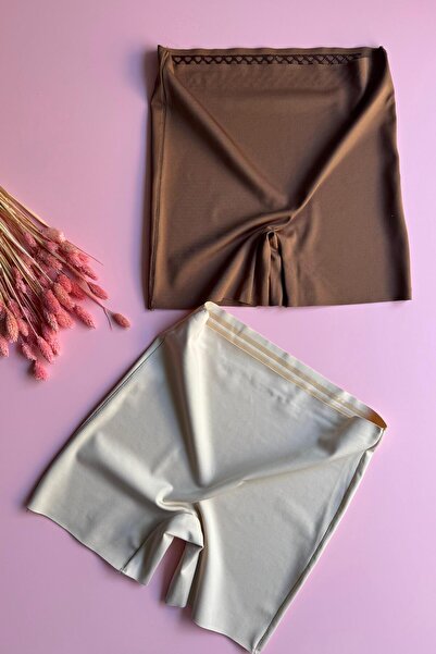 VicTroy Laser Cut Short 2-Piece High Waist Coffee and Beige Color Anti-Slip Silicone Polyamide Seamless Corset-Leggings