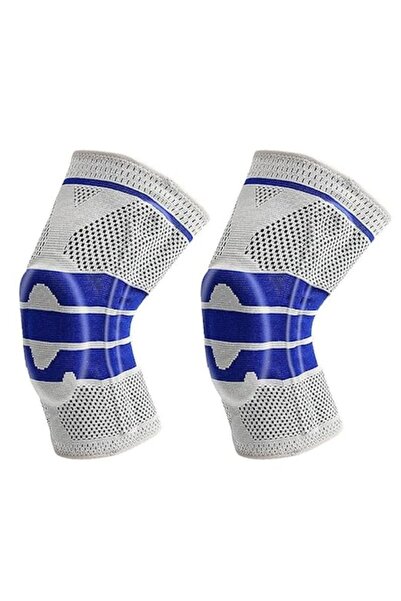 Jenuos Set 2 Genunchiere Elastice, JENUOS®, Pernita Silicon, L, Albastre