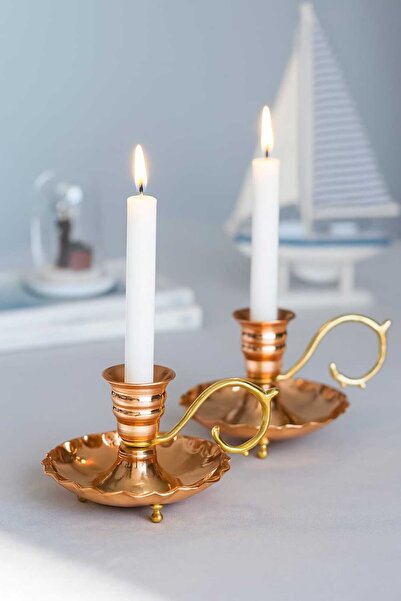 COHO Bakır Şamdan Mumluk