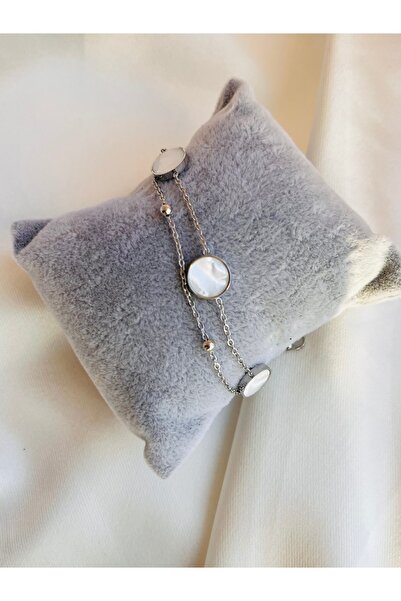 COCOSH TAKI Silver Color Detailed Multi Bracelet