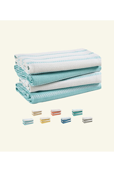 Cloud Scape Linen 100% Cotton Herringbone Kitchen Towels Set- Pack of 4, 71x8...
