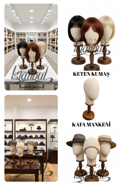 Manken İstanbul Peruk, Saç Aksesuarı ve Şapka İçin Kafa Mankeni – Dekoratif S...