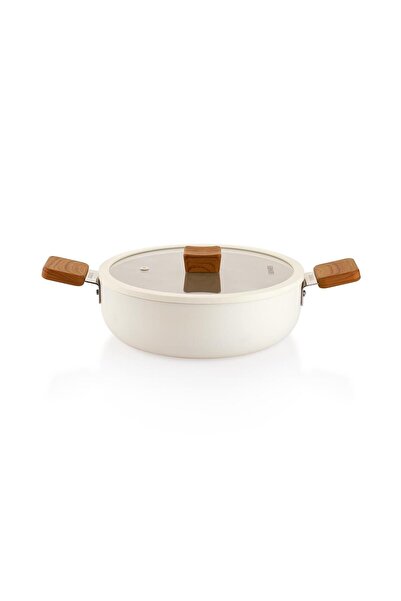 Altabi Ceramoni Ceramic Flat Pot 30 cm – Cream Sc Ha F Er