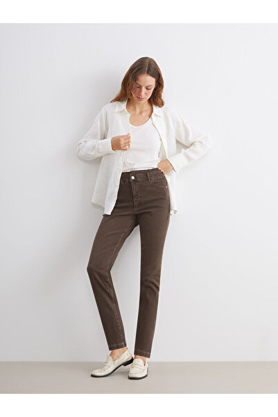 LC Waikiki Brown Slim Mom Women's Jean Pants