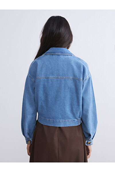 LC Waikiki Indigo O Oversized Women's Jean Jacket