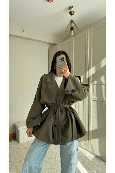 Sindimoda Jena Oversize Kuşaklı Düğmeli Trençkot 2635