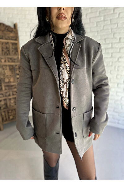 moneta boutique Women's Premium Suede Jacket with Pockets and Lining