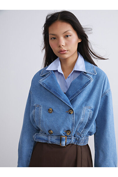 LC Waikiki Indigo O Oversized Women's Jean Jacket