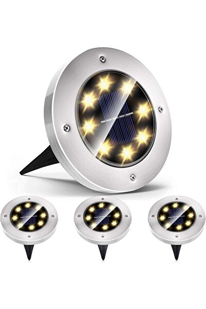 Hope Solar Ground Lights, 8 LED Outdoor Solar Disk Lights, Waterproof In-Ground Lights, Solar Gar