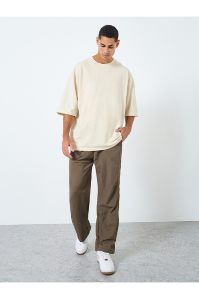 Styli Men Straight Leg Pants with Drawstrings