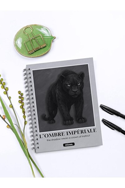 Miona A5 Spiral School Notebook 120 Pages Set of 4 Black Themed 2 Squared-2 Lined, Notebook, Notebook