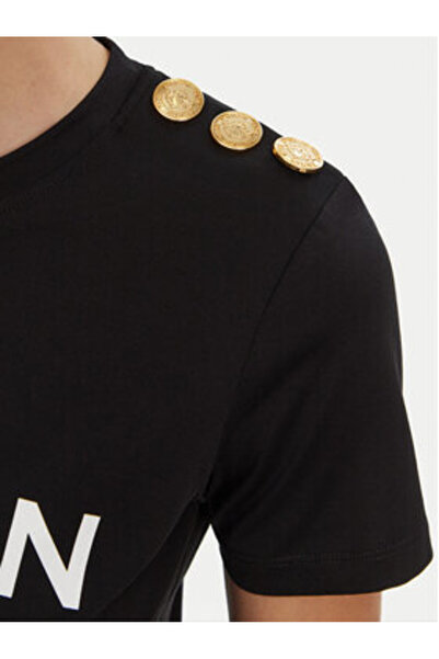 BALMAIN Γυναικείο T-Shirt BF1EF005BB02 Μαύρο