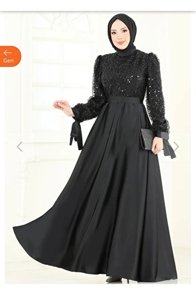 VAIMONI MODA Pul Detaylı Saten Abiye 5670END900-M Laci