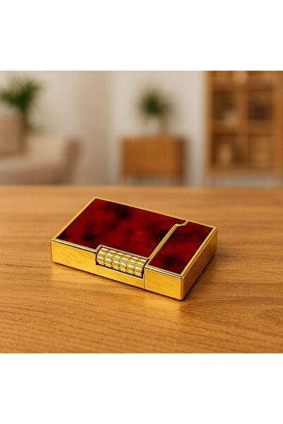 melmus Imperial Red Gold Yandan Taşlı Lüks Çakmak