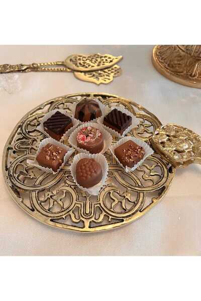 Ustası Antepte Handmade Brass Nihale 19 cm Serving Bowl Decoration Kitchen