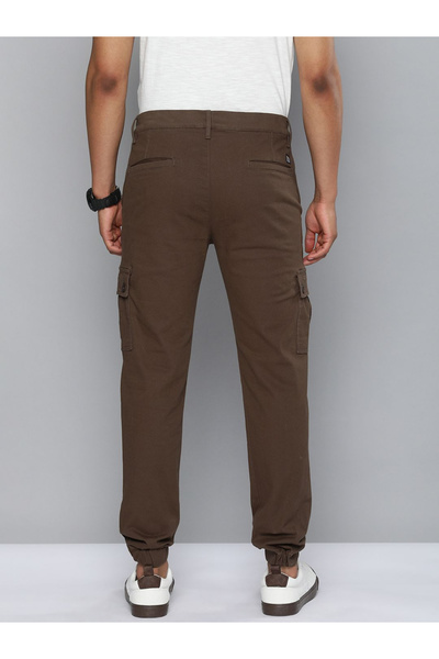 The Indian Garage Co By Styli Men Brown Slim Fit Cargo Pants