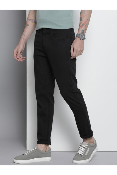 The Indian Garage Co By Styli Men Black Slim Fit Chino Pants