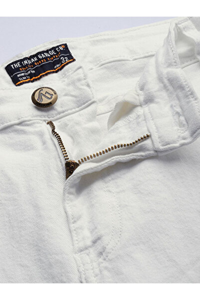 The Indian Garage Co By Styli Men Mid Rise White Slim Fit Jeans