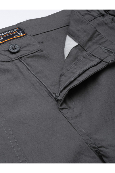 The Indian Garage Co By Styli Men Grey Slim Fit Cargo Trousers
