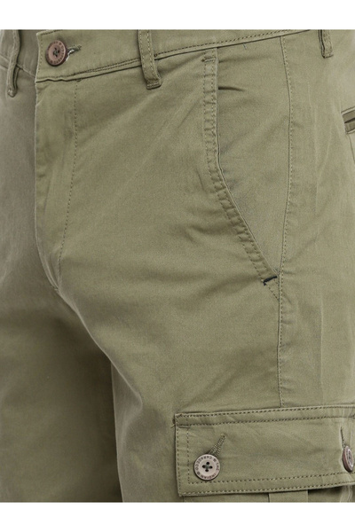 The Indian Garage Co By Styli Men Green Mid Rise Slim Fit Cargo Pants