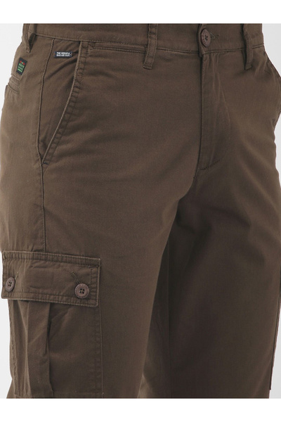 The Indian Garage Co By Styli Men Brown Mid Rise Slim Fit Cargo Pants