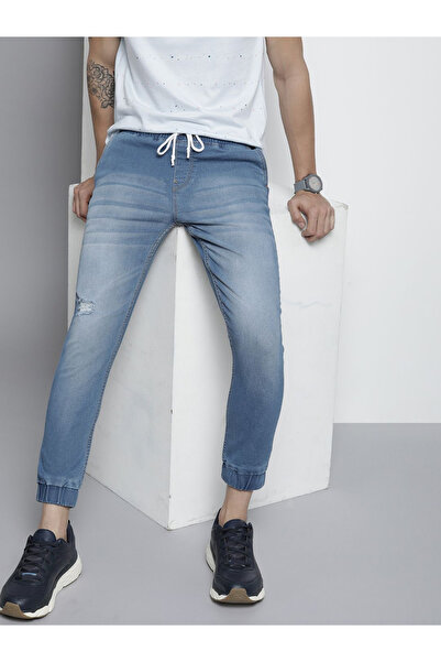 The Indian Garage Co By Styli Men Mid Rise Jeans with Light Distress