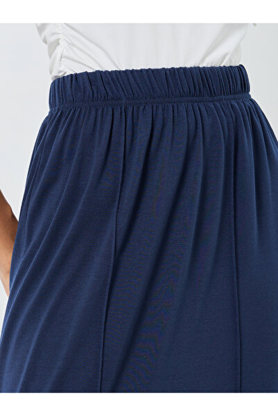 Take Two By Styli Solid Elastic Waistband Midi Skirt with Side Slit