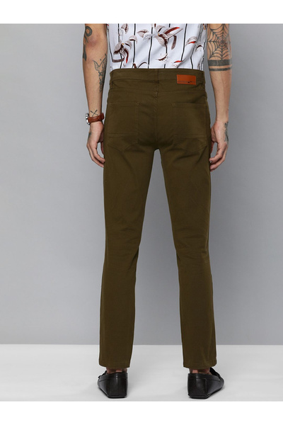 The Indian Garage Co By Styli Men Brown Mid Rise Slim Fit Chino Pants