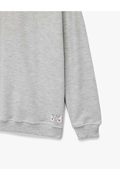 Koton Long Sleeve Basic Half Zipper Stand Collar Sweatshirt