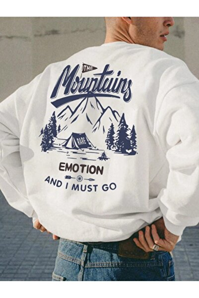 OVER HEAD Hanorac pentru ciclism oversize The Mountains cu imprimeu pentru bă...