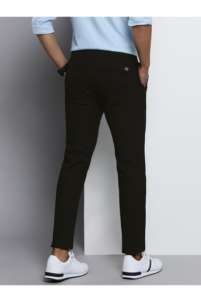 The Indian Garage Co By Styli Men Black Slim Fit Trousers