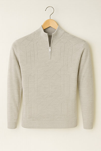 NO4 PULOVER TRICOTAT CU GULER CU FERMETĂ