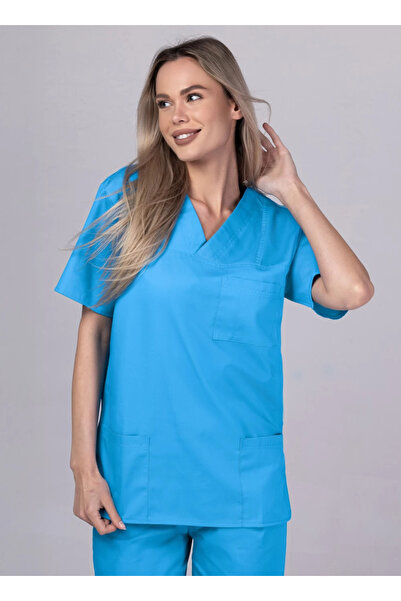 OEM Costum medical pentru femei DER KLASSIK, Bluză și pantaloni, Albastru oceanic