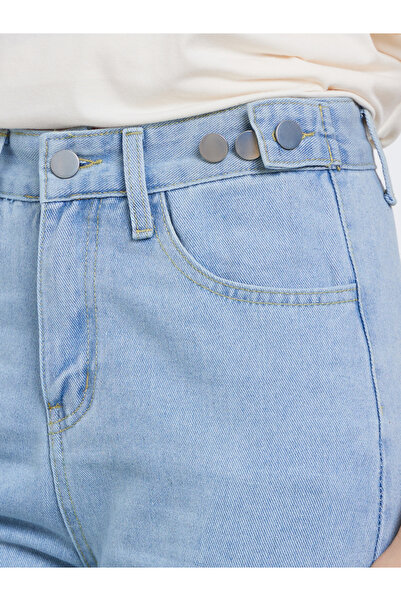 Take Two By Styli Women Straight Leg Jeans with Button-Adjustable Waistband